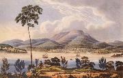 Lycett, Joseph Distant View of Hobart Town,Van Diemen-s Land,from Blufhead oil